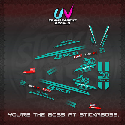 CLICK 125 V3 UV TRANSPARENT DECALS (2026 30TH ANNIVERSARY RACING DESIGN) STICKER DECALS By STICKABOSS