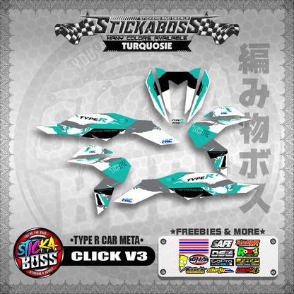 CLICK V3 AUTO CONCEPT STICKER DECALS ( TYPE R CAR META )【WITH FREEBIES】