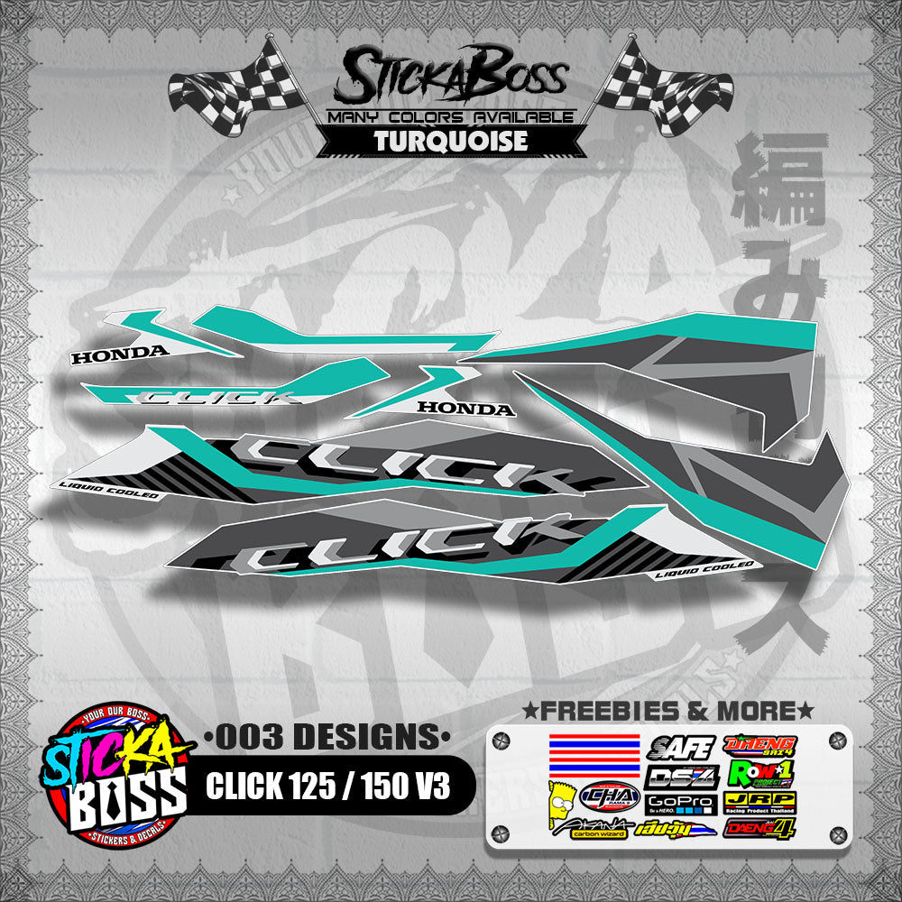 CLICK 125 / 150 V3 STOCK DECALS ( 003 DESIGNS )【WITH FREEBIES】