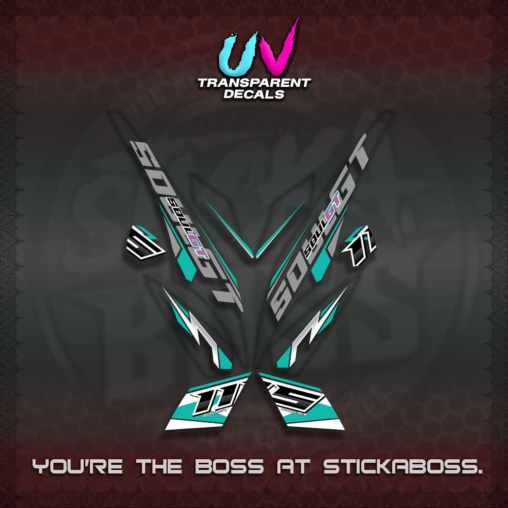 MIO SOUL I 115 GT INDO UV TRANSPARENT DECALS(0005 DESIGN)STICKER DECALS By STICKABOSS