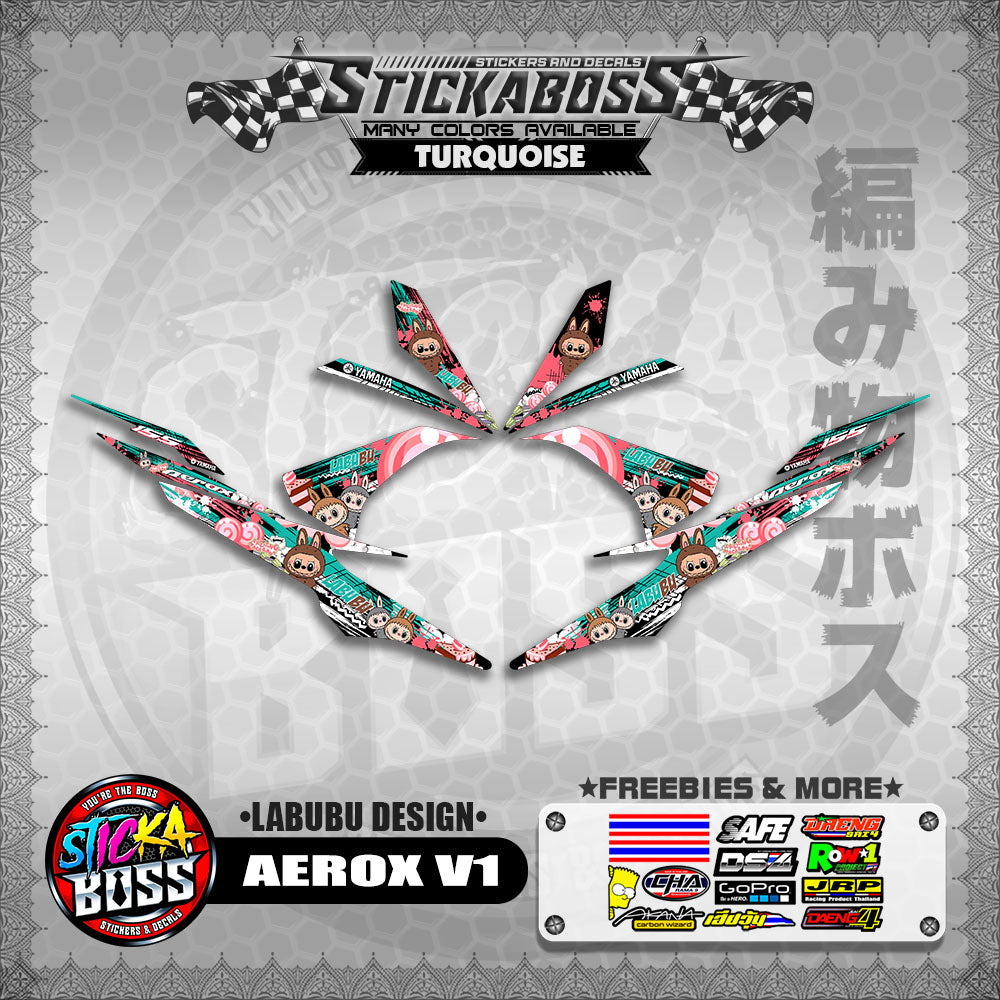 AEROX V1 STICKER DECALS ( LABUBU DESIGN )【WITH FREEBIES】