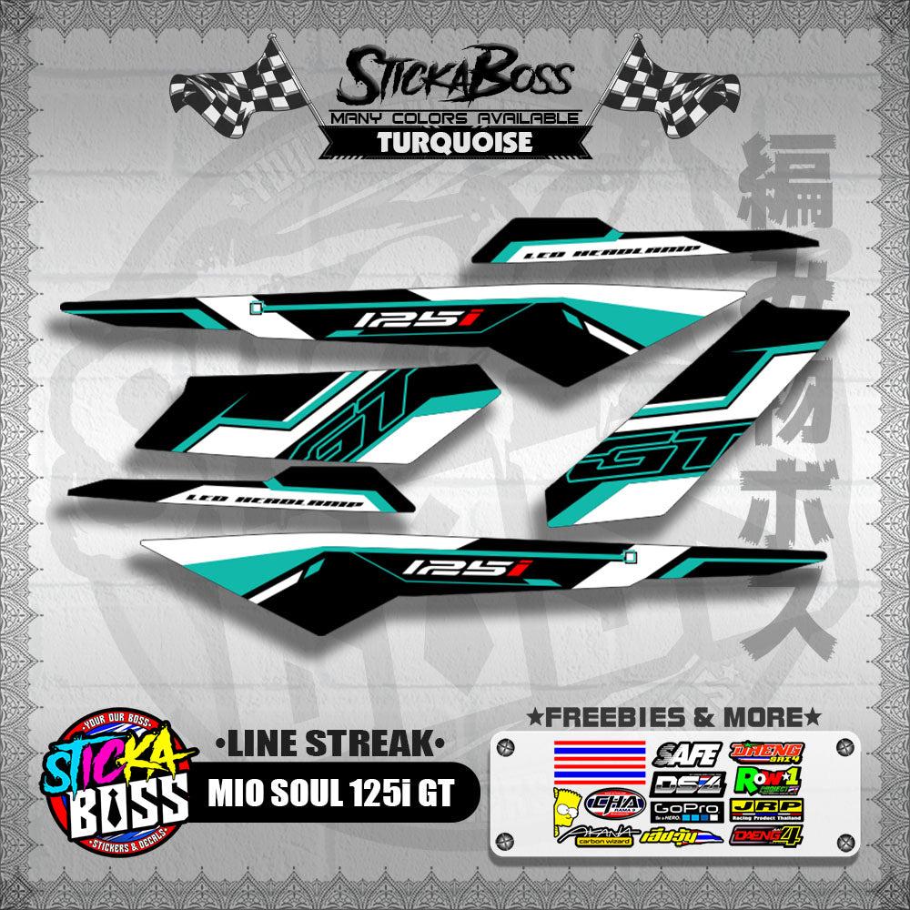 MIO SOUL 125i GT DECALS ( LINE STREAK )【WITH FREEBIES】