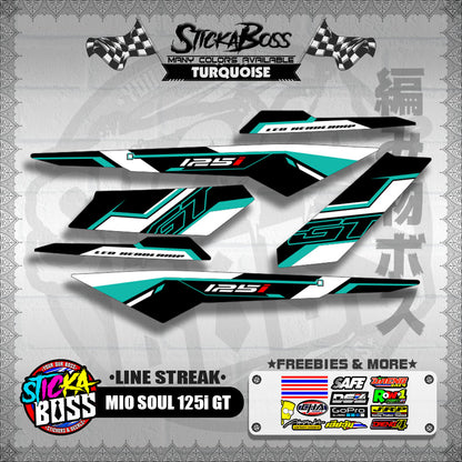 MIO SOUL 125i GT DECALS ( LINE STREAK )【WITH FREEBIES】