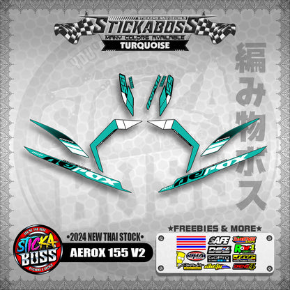 AEROX 155 V2 STICKER DECALS ( 2024 NEW THAI STOCK )【WITH FREEBIES】
