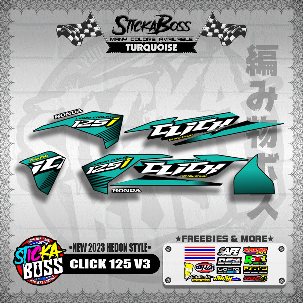 CLICK 125 V3 DECALS ( NEW 2023 HEDON STYLE )【WITH FREEBIES】