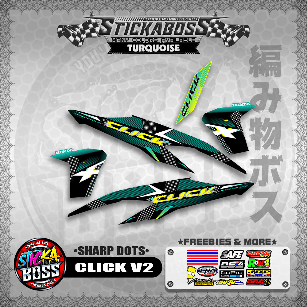 CLICK V2 STICKER DECALS ( SHARP DOTS )【WITH FREEBIES】