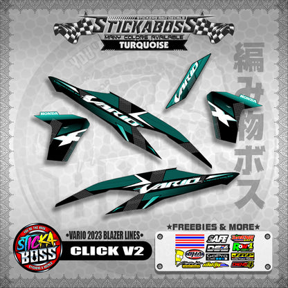CLICK V2 STICKER DECALS ( VARIO 2023 BLAZER LINES )【WITH FREEBIES】