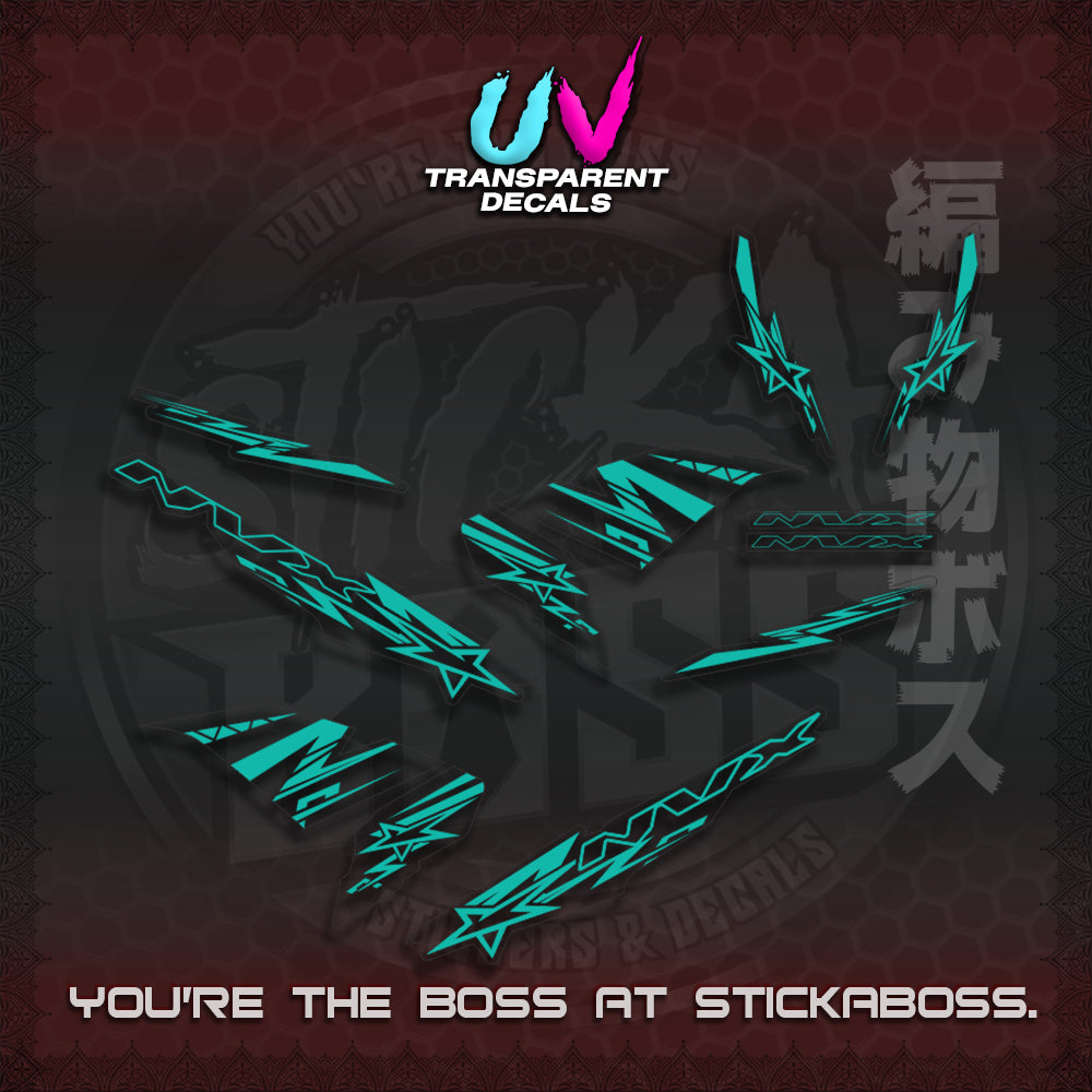 【PREMIUM UV PRINT】AEROX V1 MALAY CONCEPT ( TRANSPARENT NVX STARLIGHT ) STICKER DECALS By STICKABOSS