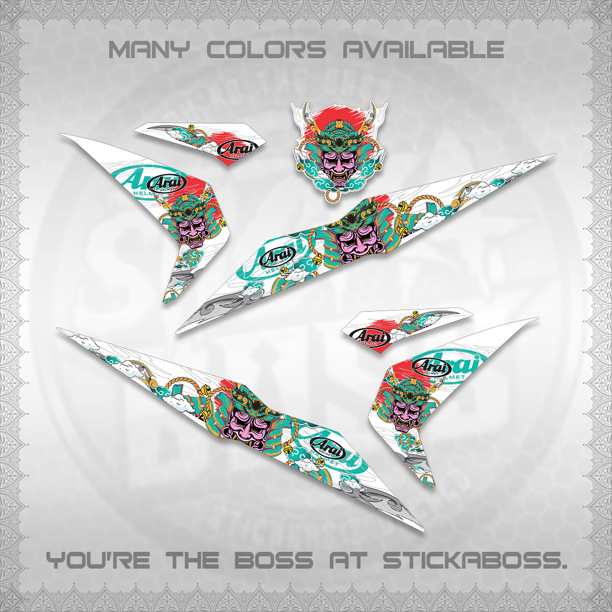 BEAT FI V2 INDO FOR WHITE DECALS (2026 NEW SAMURAI MOTIF) STICKER KITS BY STICKABOSS