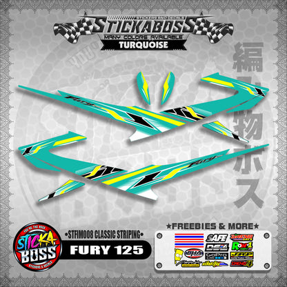 FURY 125 STICKER DECALS ( STFIM008 CLASSIC STRIPING )【WITH FREEBIES】