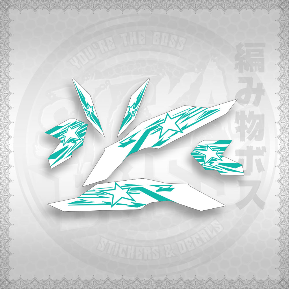 STICKER DECALS for CLICK V3 (CV3VRSTSTFOWH) By STICKABOSS (SOFIE LAMINATED WATERPROOF)