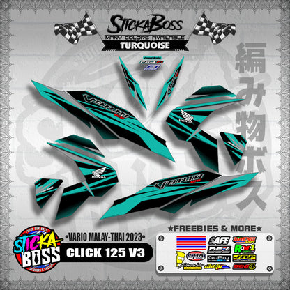 CLICK 125 V3 DECALS ( VARIO MALAY-THAI 2023 )【WITH FREEBIES】