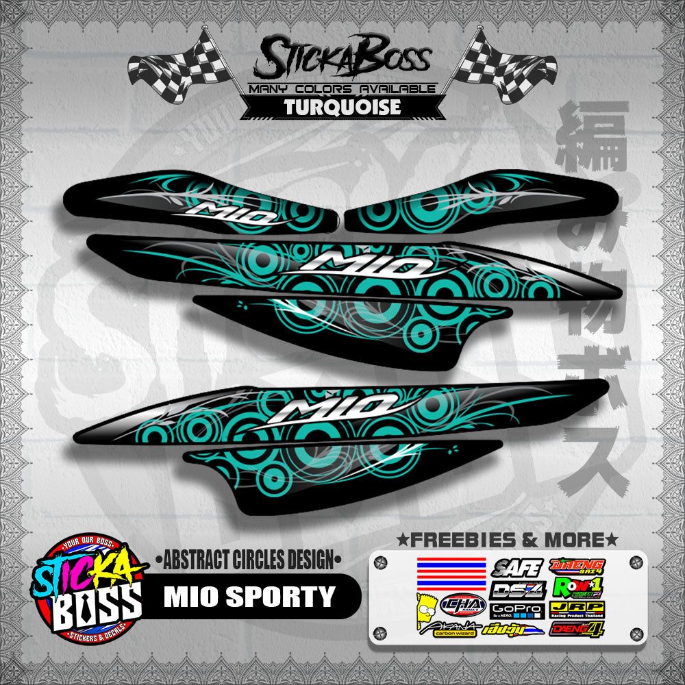 MIO SPORTY DECALS ( ABSTRACT CIRCLES DESIGN )【WITH FREEBIES】