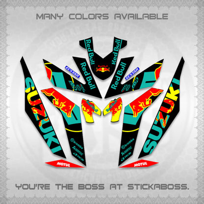 RAIDER 150 Fi DECALS (BULLREDS MOTIF)STICKER DECALS By STICKABOSS