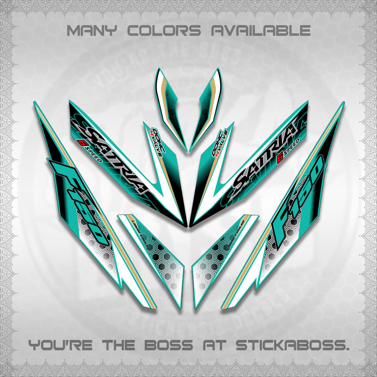 RAIDER 150 Fi SATRIA DECALS (NEW DESIGN 11 11)STICKER DECALS By STICKABOSS