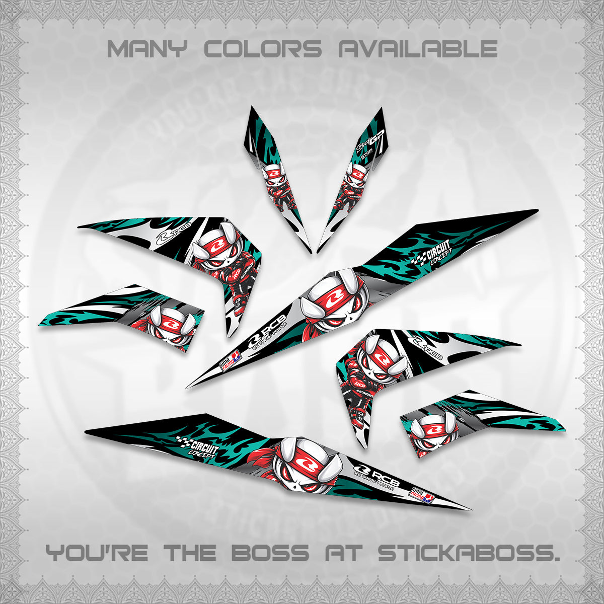 BEAT FI V2 DECALS (2026 NEW RCB 2.0 DESIGN) STICKER KITS BY STICKABOSS