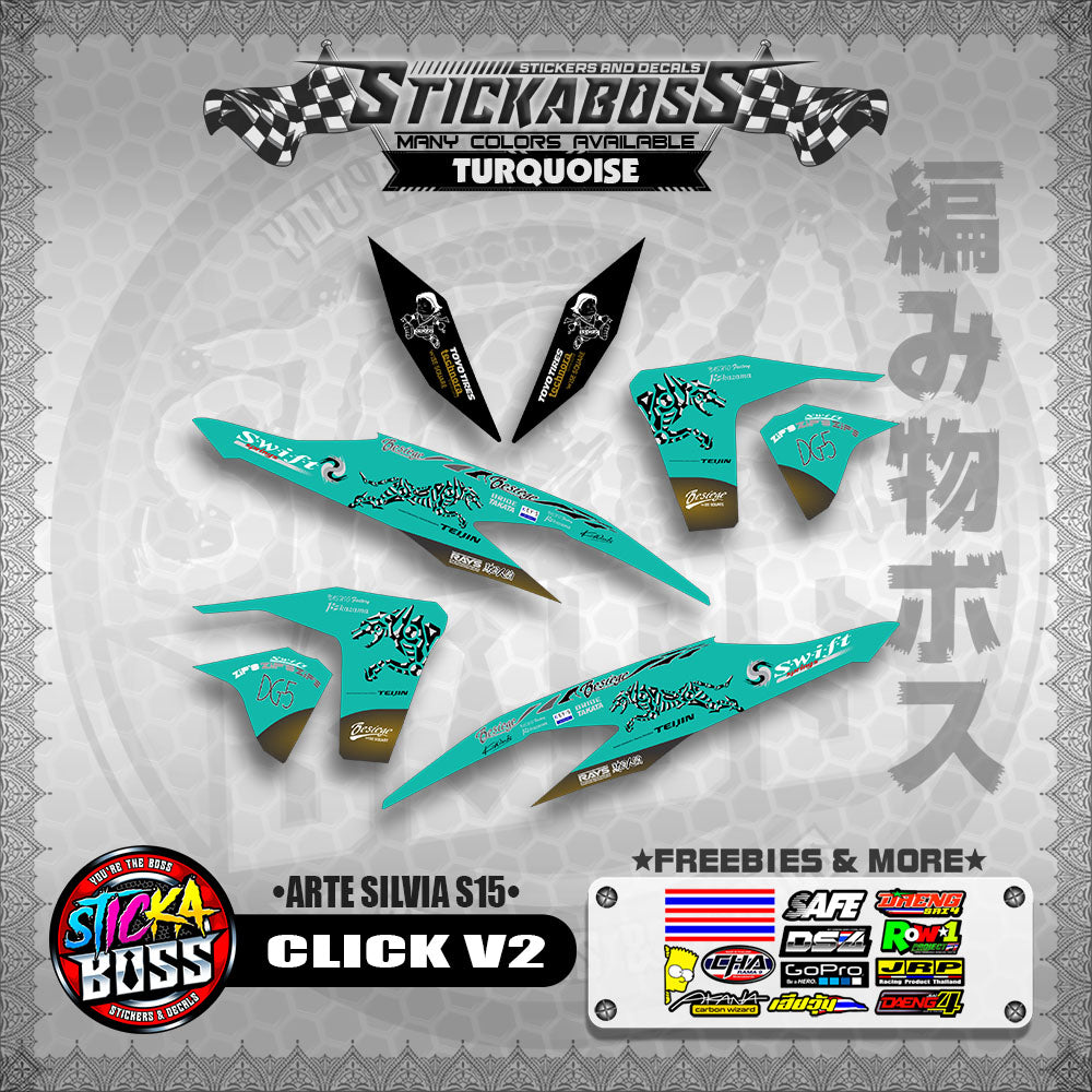 CLICK V2 STICKER DECALS ( ARTE SILVIA S15 )【WITH FREEBIES】