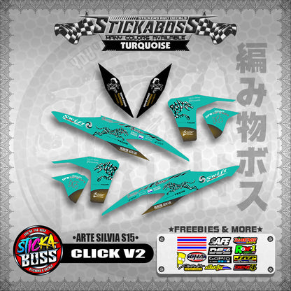 CLICK V2 STICKER DECALS ( ARTE SILVIA S15 )【WITH FREEBIES】