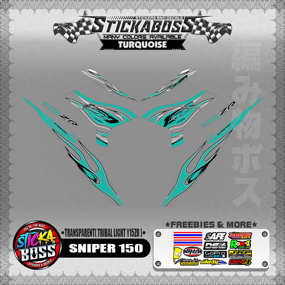 [ PREMIUM UV PRINT ] TRANSPARENT SNIPER 150 DECALS ( TRIBAL LIGHT Y15ZR )【WITH FREEBIES】