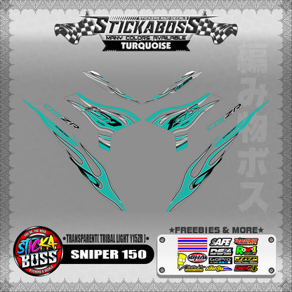 [ PREMIUM UV PRINT ] TRANSPARENT SNIPER 150 DECALS ( TRIBAL LIGHT Y15ZR )【WITH FREEBIES】