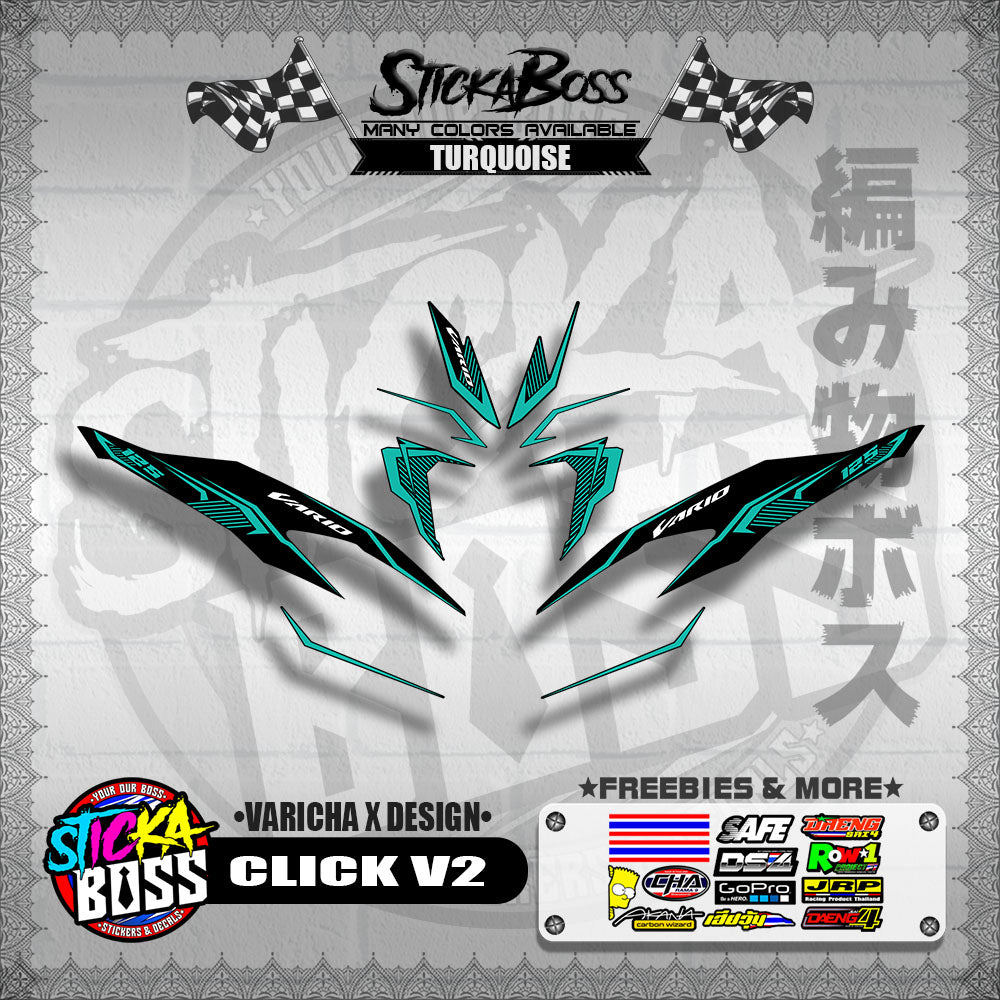 CLICK V2 DECALS ( VARICHA X DESIGN )【WITH FREEBIES】