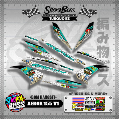 AEROX 155 V1 INDO CONCEPT DECALS ( BOM RANGSIT )【WITH FREEBIES】