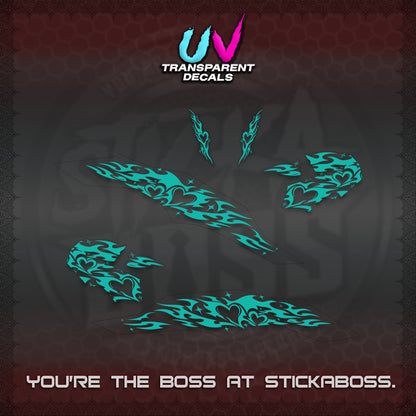 CLICK 125 V3 UV TRANSPARENT DECALS (2026 TRIBAL HEART DESIGN) STICKER KITS BY STICKABOSS
