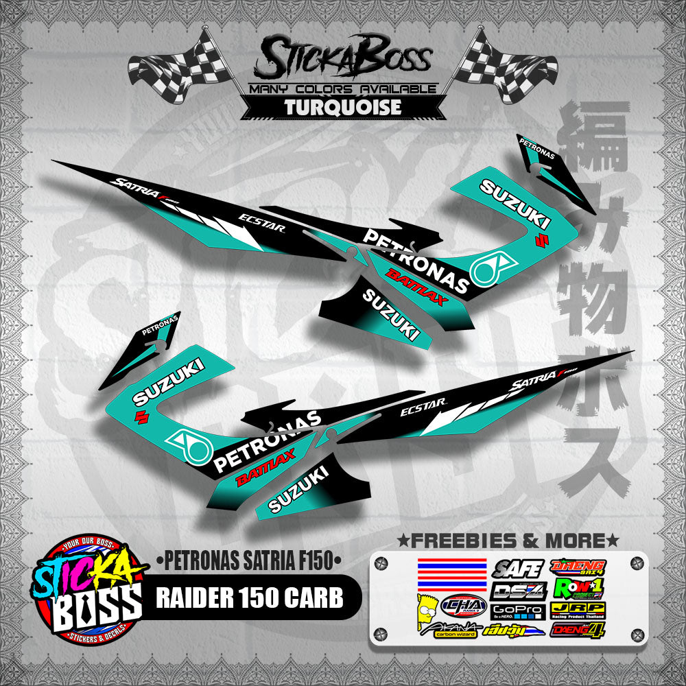 RAIDER 150 CARB DECALS ( PETRONAS SATRIA F150 )【WITH FREEBIES】