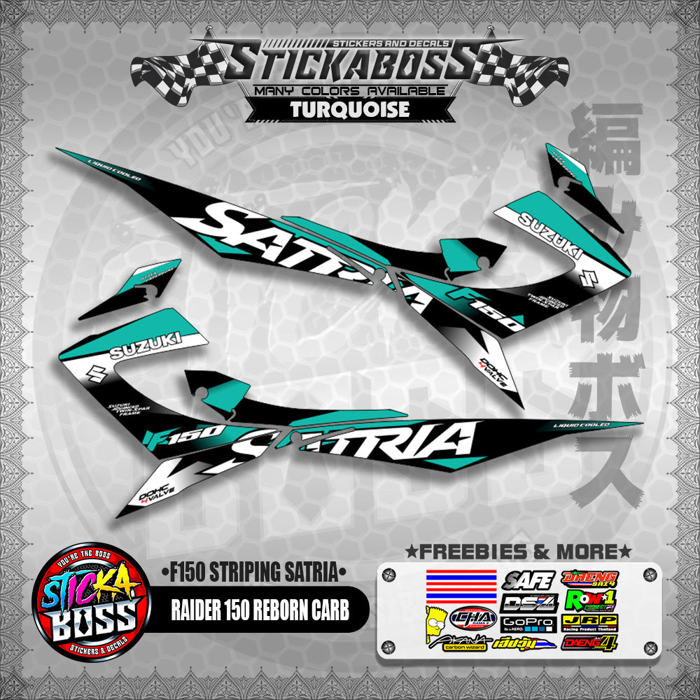 RAIDER 150 REBORN CARB STICKER DECALS ( F150 STRIPING SATRIA )【WITH FREEBIES】
