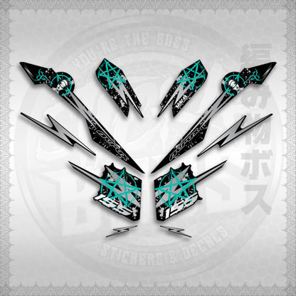 STICKER DECALS for AEROX V3 ALPHA TURBO INDO (AV3STLASA) By STICKABOSS (SOFIE LAMINATED WATERPROOF)