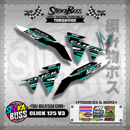 CLICK 125 V3 DECALS ( THAI-MALAYSIAN CAMO )【WITH FREEBIES】