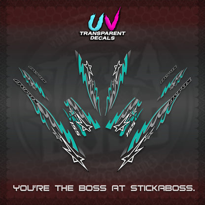 AEROX V2 INDO UV TRANSPARENT DECALS (2026 STAR 0001 MOTIF) STICKER KITS By STICKABOSS