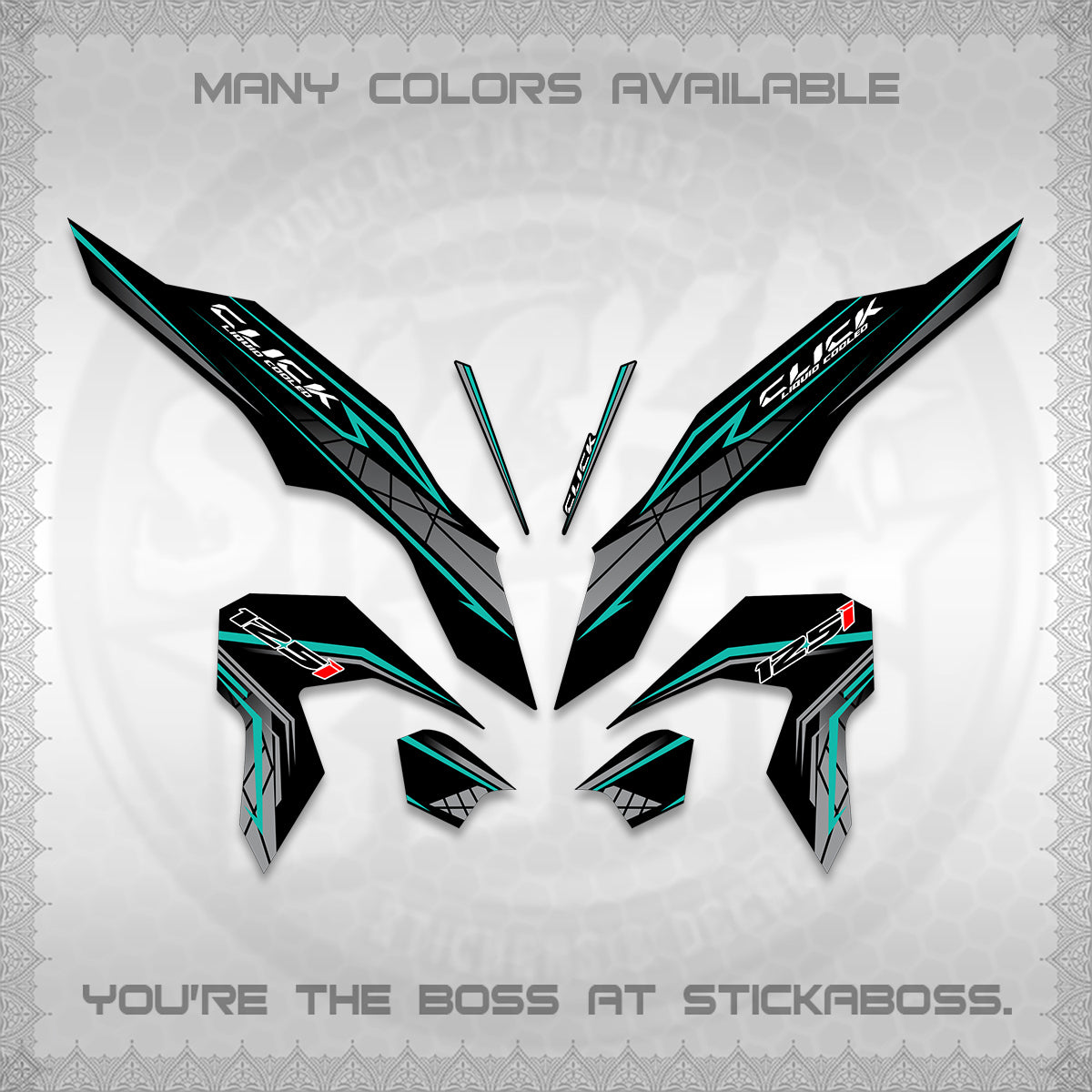 CLICK 125 V3 DECALS (2023 SIMPLE STRIPE DESIGN) STICKER DECALS By STICKABOSS