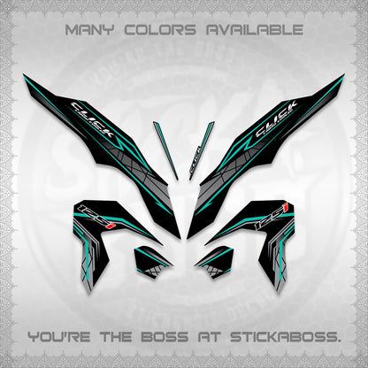 CLICK 125 V3 DECALS (2023 SIMPLE STRIPE DESIGN) STICKER DECALS By STICKABOSS