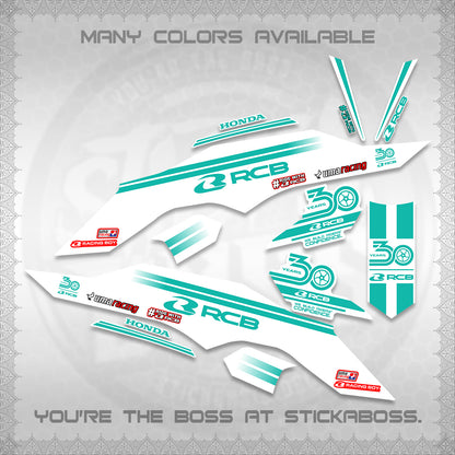 CLICK 125 V3 FOR WHITE DECALS (2026 30TH ANNIVERSARY RACING DESIGN)STICKER DECALS By STICKABOSS