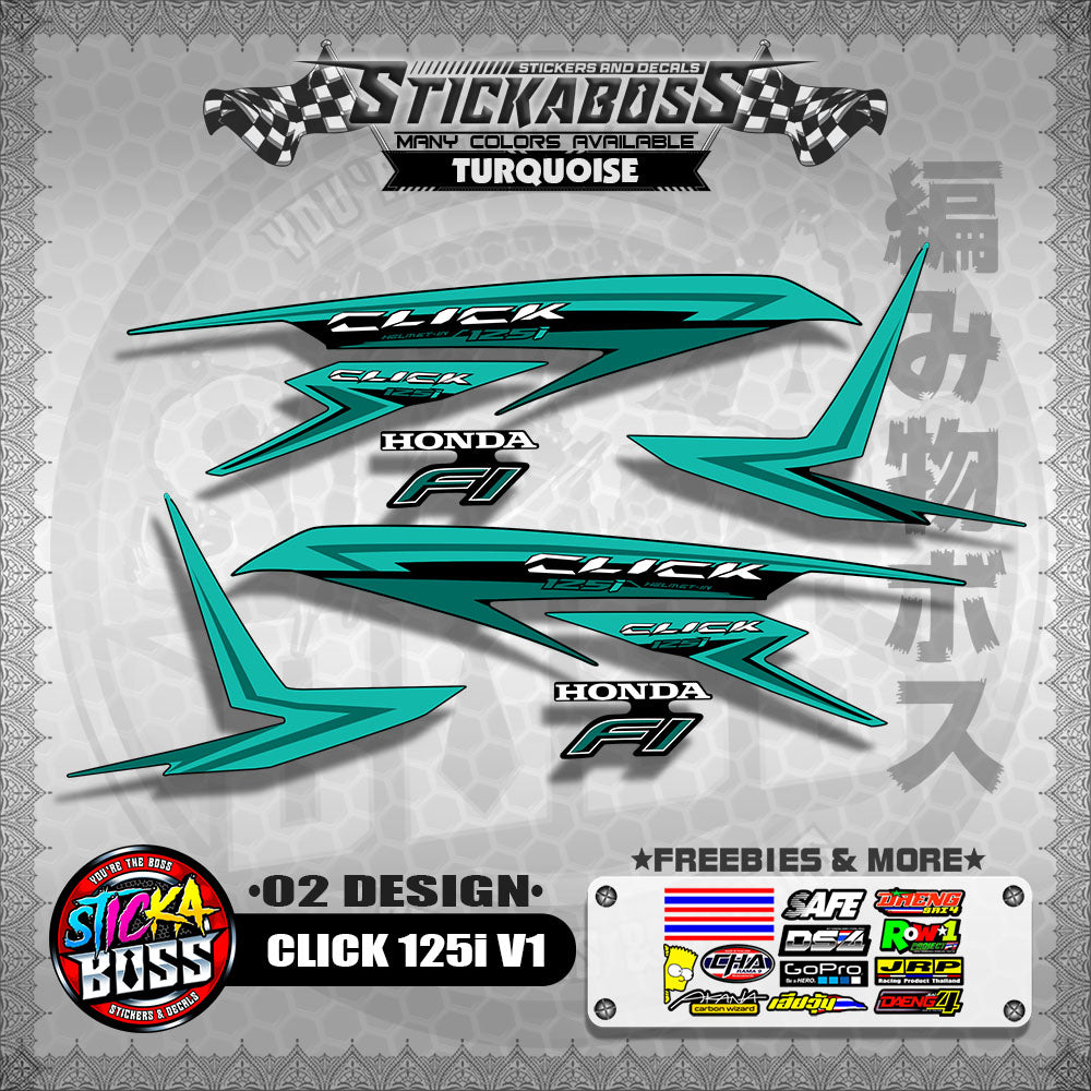 CLICK 125I V1 STOCK DECALS ( 02 DESIGN )【WITH FREEBIES】