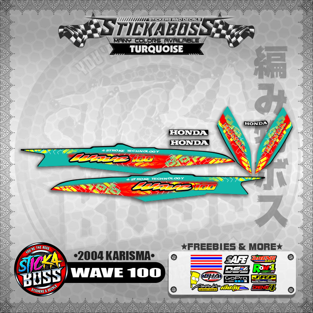 WAVE 100 STICKER DECALS ( 2004 KARISMA )【WITH FREEBIES】