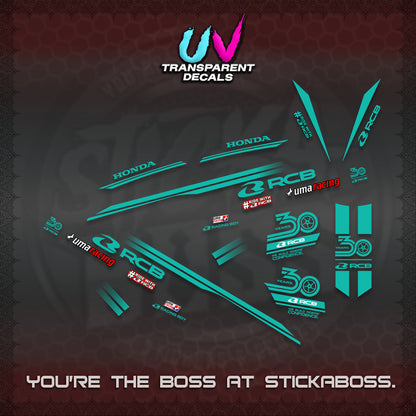 CLICK 125 V2 UV TRANSPARENT DECALS (2026 30TH ANNIVERSARY RACING DESIGN) STICKER DECALS By STICKABOSS