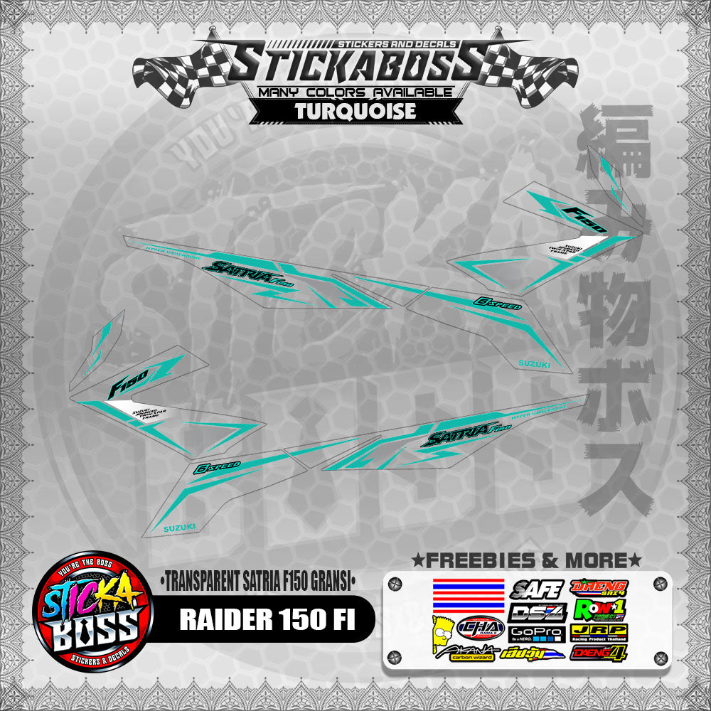 [ PREMIUM UV PRINT ] TRANSPARENT RAIDER 150 FI STICKER DECALS ( SATRIA F150 GARANSI )【WITH FREEBIES】