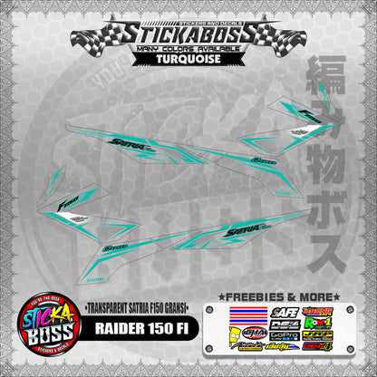 [ PREMIUM UV PRINT ] TRANSPARENT RAIDER 150 FI STICKER DECALS ( SATRIA F150 GARANSI )【WITH FREEBIES】