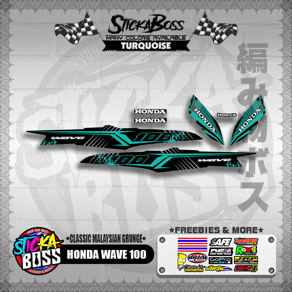 HONDA WAVE 100 DECALS ( CLASSIC MALAYSIAN GRUNGE )【WITH FREEBIES】