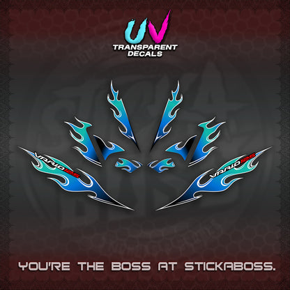 CLICK 125 V4 UV TRANSPARENT VARIO DECALS (MOTIF FLAME 2)STICKER DECALS By STICKABOSS