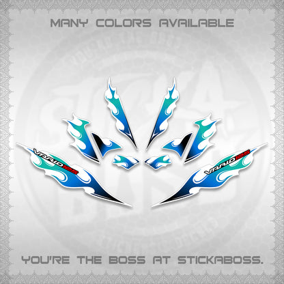 CLICK 125 V4 FOR WHITE VARIO DECALS (2026 MOTIF FLAME 2 TONE)STICKER DECALS By STICKABOSS