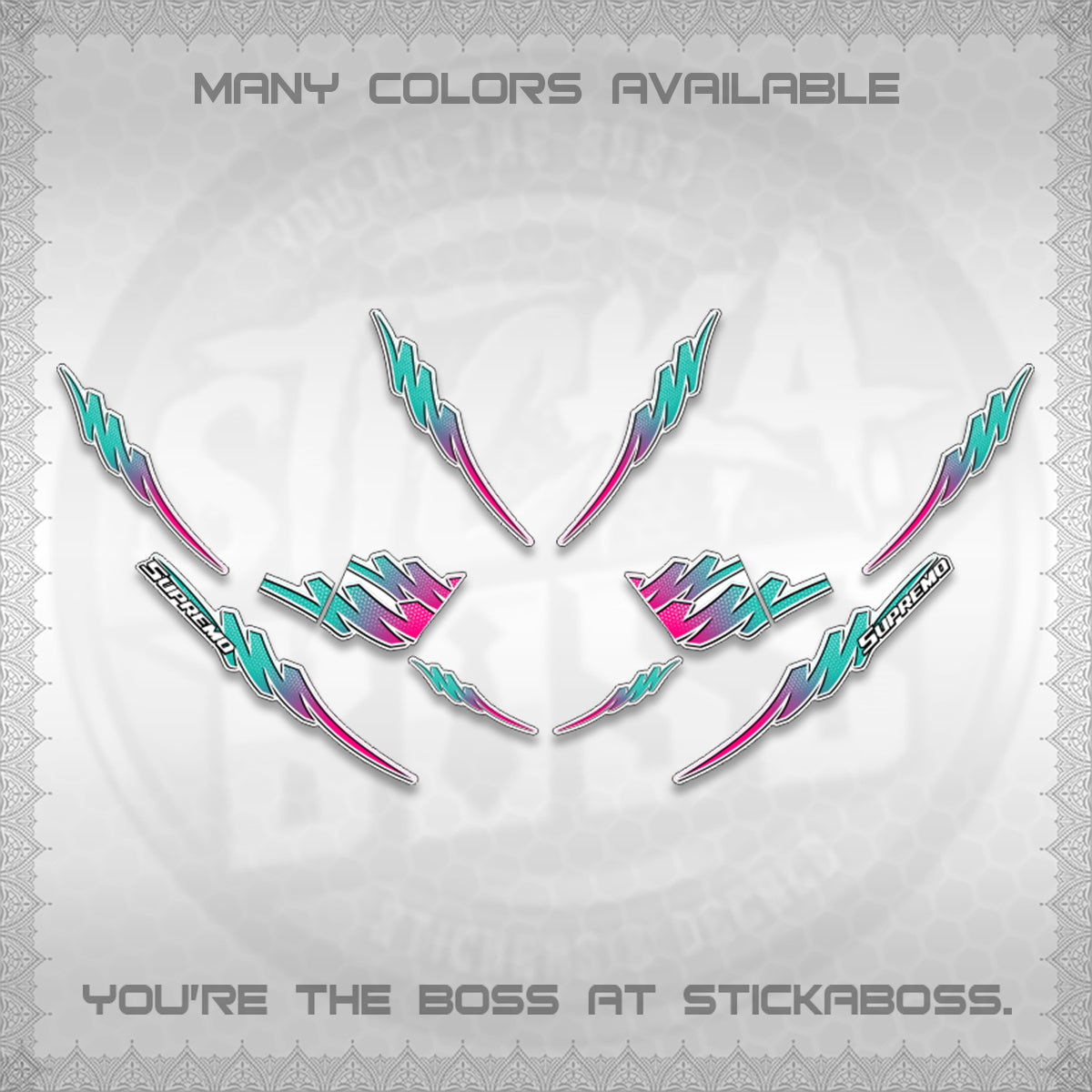 AEROX V2 FOR WHITE STRIPING DECALS (2 TONE PUTRA VIRDIAN)STICKER DECALS BY STICKABOSS