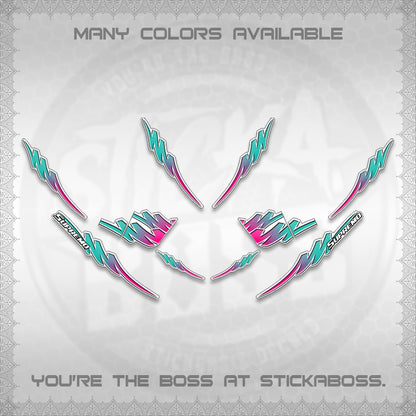 AEROX V2 FOR WHITE STRIPING DECALS (2 TONE PUTRA VIRDIAN)STICKER DECALS BY STICKABOSS