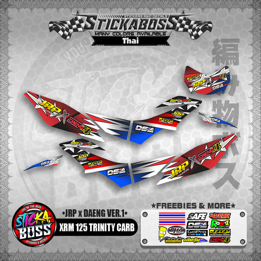 XRM 125 TRINITY CARB DECALS - (JRP x DAENG VER.1)【PREMIUM GLOSSY LAMINATED】