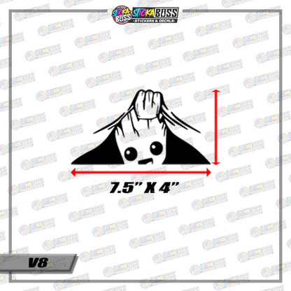 CUTE PEEKING MONSTER ( VINYL CUT-OUT STICKER DECALS )【Stickaboss】