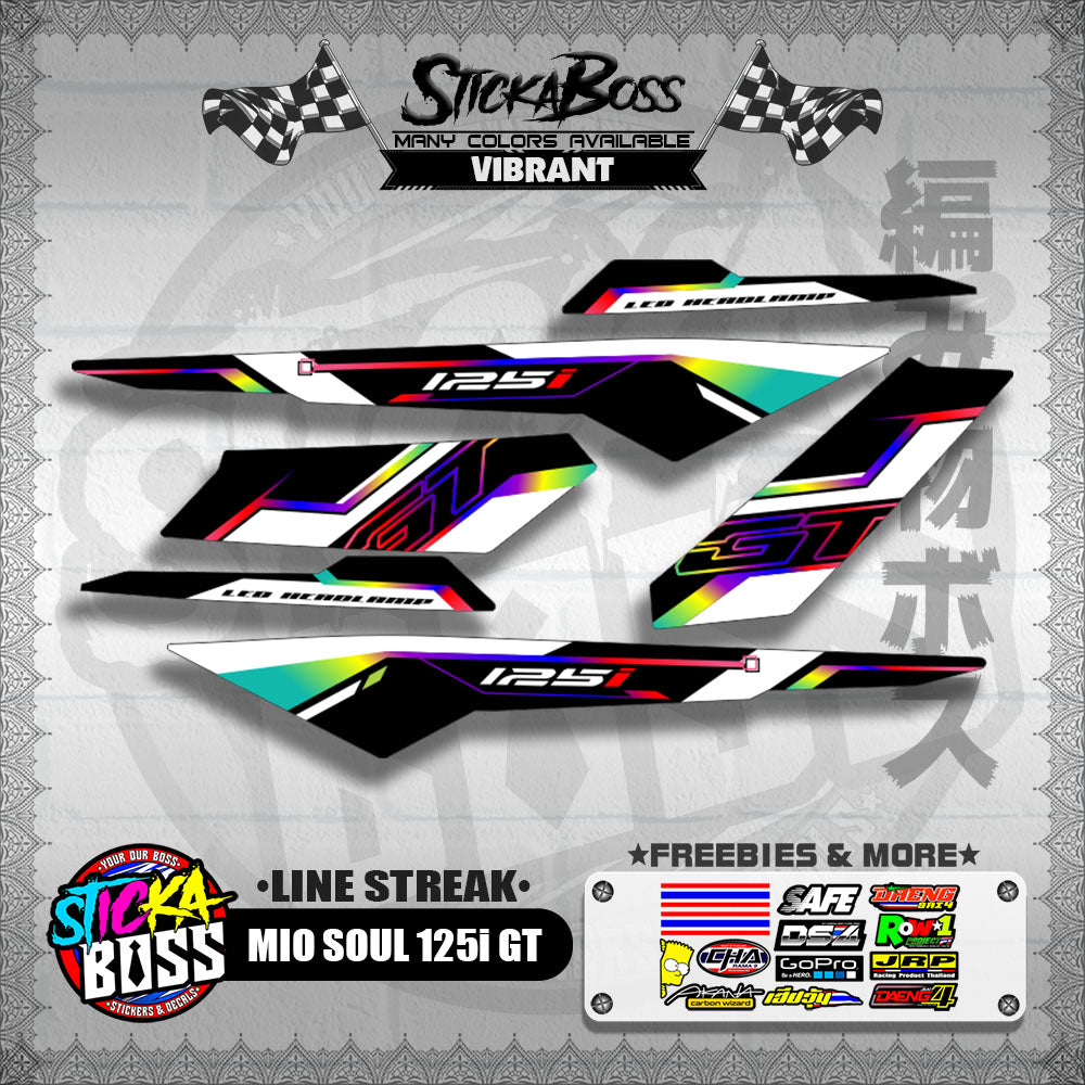 MIO SOUL 125i GT DECALS ( LINE STREAK )【WITH FREEBIES】
