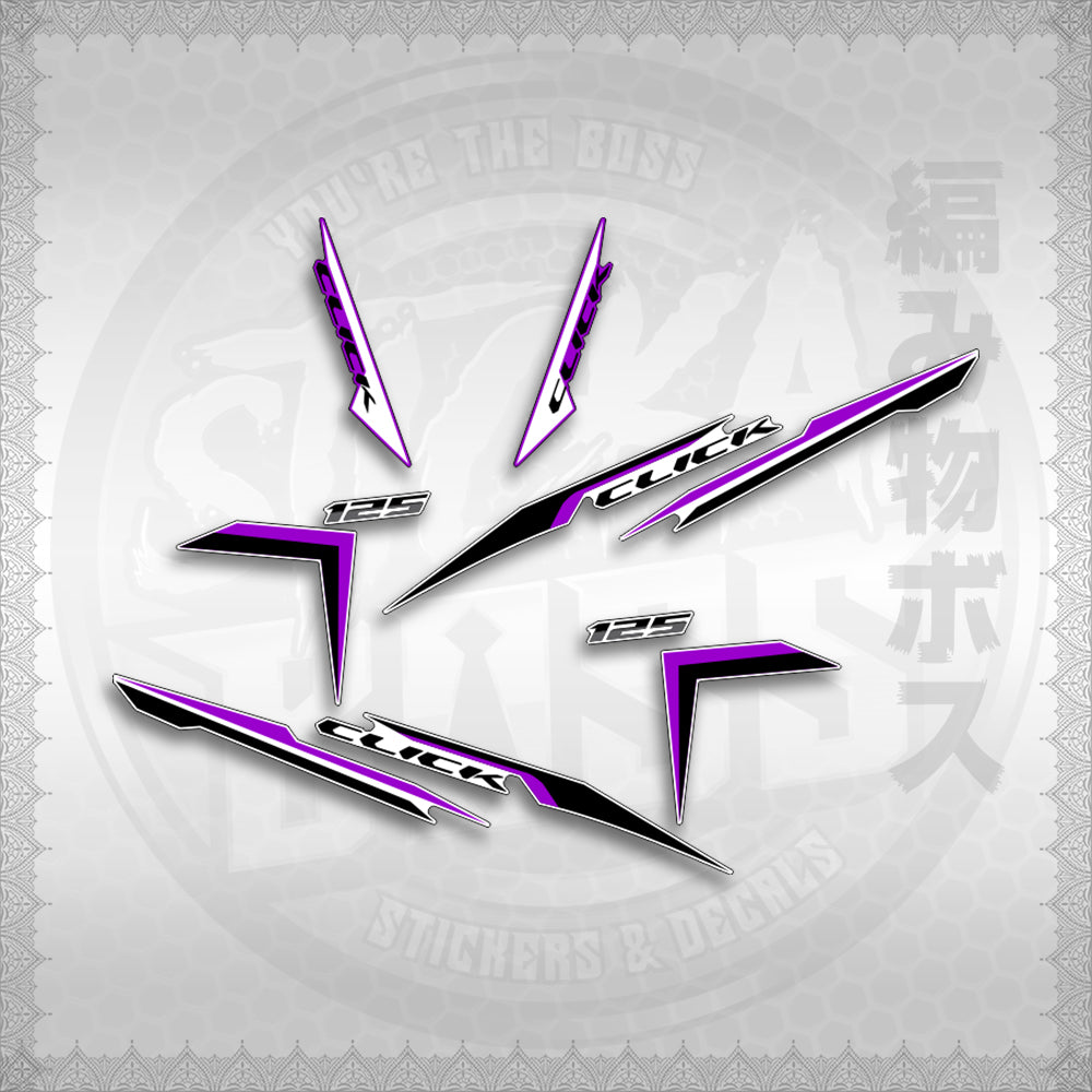 STICKER DECALS for CLICK 125 V2 (CV224NVSTIN) By STICKABOSS (SOFIE LAMINATED WATERPROOF)