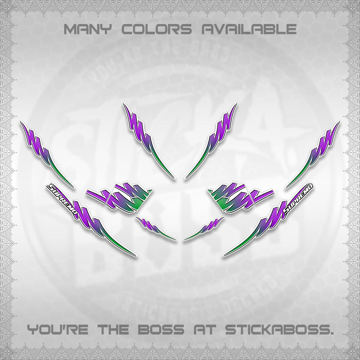 AEROX V2 FOR WHITE STRIPING DECALS (2 TONE PUTRA VIRDIAN)STICKER DECALS BY STICKABOSS